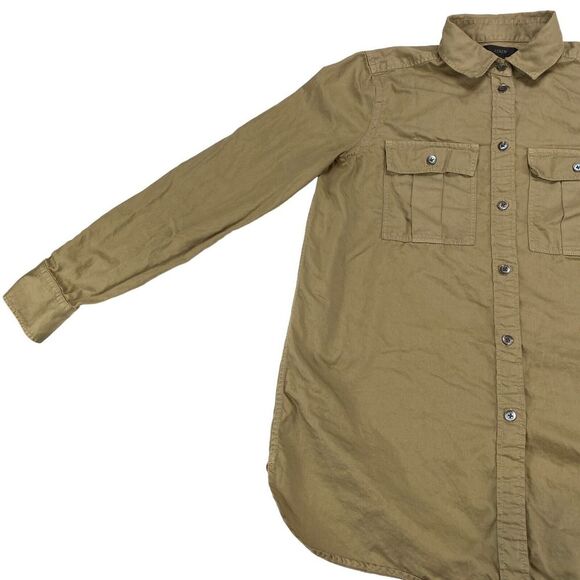 J.CREW Button Up Shirt Womens Size 2 Green Cotton Casual Collared Long Sleeve - Picture 12 of 14
